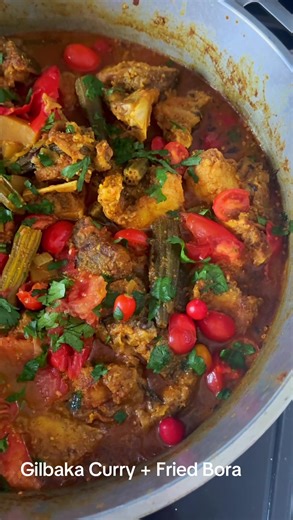 Gilbaka Curry and Fried Bora Recipe from Guyana