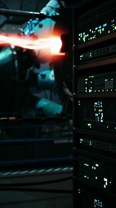 glow of nuclear reactor core powered