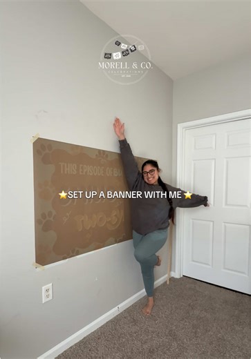 BTS: the start to every banner ⭐️ #bannerartist #brownpaperbanner #behindthescenes #womenownedsmallbusiness #morellandcocelebrations