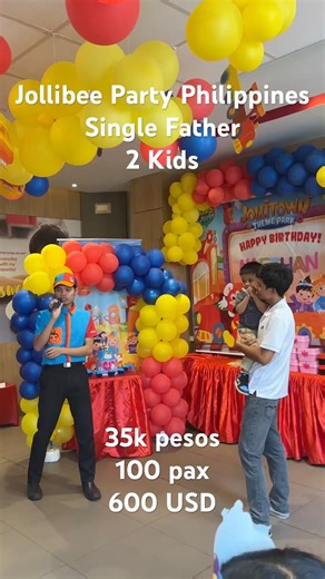 Jollibee Party Single Father 2 kids