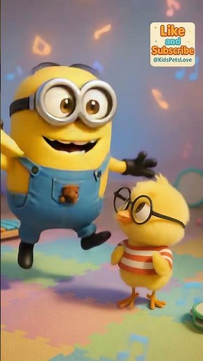 Minion & Chicken Dance to “Chicken Banana” 😂🐥🍌 #Shorts #chicken #chickenbananasong