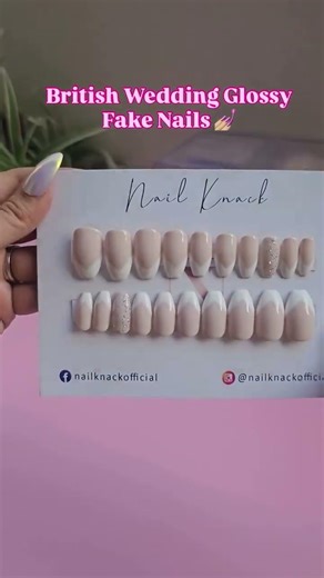 British Wedding Glossy Fake Nails = Pure Royal Summer Glam 💅👑