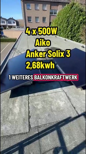Balkonkraftwerk Installation: 4x500W Aiko Module