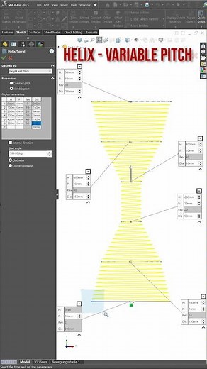 Variable Helix Pitch in SolidWorks