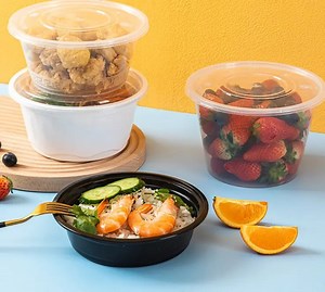 [Hot Item] Disposable Plastic PP Food Round Container with Lid