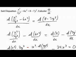Dérivation implicite (avec quotient)