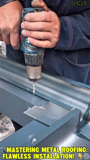 🛠️Mastering Metal Roofing: Flawless Installation! 👇⚙️ #unique #job#building #construction #shorts