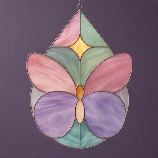 Butterfly Stained Glass Pattern, Cottagecore Suncatcher Template, Spring Mom Gift Window Hanging Decor - Etsy