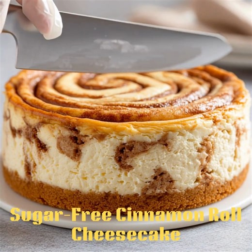 Sugar-Free Cinnamon Roll Cheesecake 🍥 A creamy cinnamon-swirled cheesecake baked on a soft almond crust. 📝 Ingredients Crust: 1 1/2 cups almond flour 3 tbsp melted butter 1 tbsp allulose Cheesecake Filling: 24 oz cream cheese, softened 1/3 cup allulose 3 eggs 1/4 cup heavy cream 1 tsp vanilla Cinnamon Swirl: 3 tbsp melted butter 2 tbsp allulose 1 tbsp cinnamon 👩‍🍳 Steps to Create A) Preparation Preheat 325°F (165°C). Line a 9-inch springform pan with parchment on the bottom. Ensure cream che