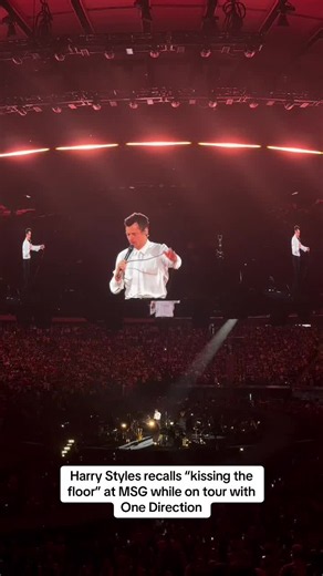 #HarryStyles tells a story about how he kissed the floor right before his first-ever performance at Madison Square Garden with #OneDirection at 18 years old. Tonight, the artist is kicking off Night 1 of his sold-out 30-show “Together, Together” residency at the iconic New York venue.