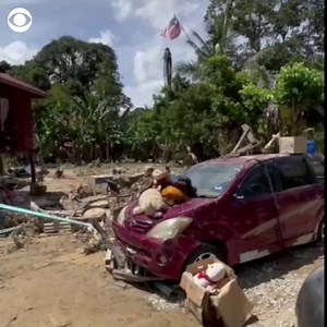 Video shows damage caused by recent flooding in Malaysia, where at least 27 people have been killed and some 66,000 have been displaced. | CBS News
