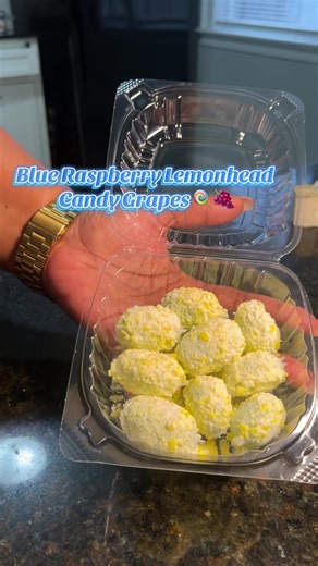 Blue Raspberry Lemonhead Candy Grapes 🍭🍇 #candygrapes #lemonheads #candyfruit