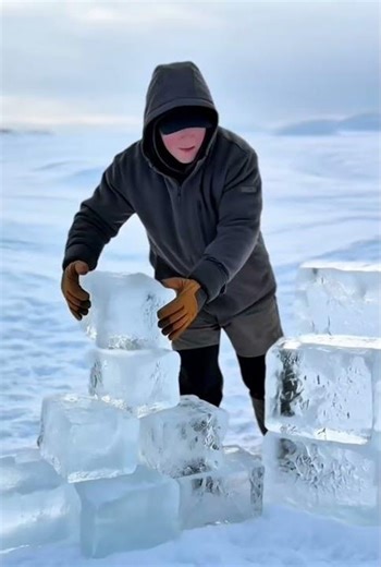 House made of ice❄️⛺#work #building #construction