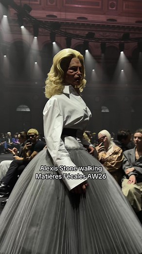 Alexis Stone Struts the AW26 Show for Matières Fécales