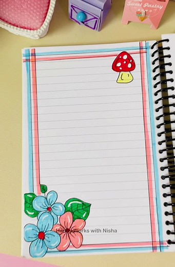 Notebook Page Decoration Tutorial | Handy Works with Nisha