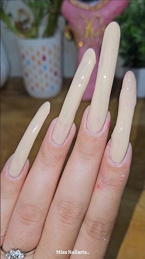 Nude Nailpaint on Super Long Nails✨️Miss Nailarts🌸