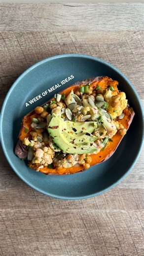 Alexa 🍎🥑🫐🥬 on Instagram: "Impossible to choose a favorite🍴 🍠 monday: cauliflower and chickpea stuffed sweet potatoes with tahini sauce (recipe posted jan 9) 🥣 tuesday: lemony chickpea orzo soup with greens (recipe coming this week!) 🍚 wednesday: tofu poke bowl with ALL the fixings (details posted on jan 13) 🥗 thursday: gochujang glazed tempeh bowl (details posted on jan 7) 🫑friday: mediterranean cous cous with tofu feta from @natsnourishments cookbook “Cooking Fast and Slow” (details p