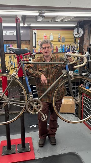 1974 Raleigh Record , customer dropped it off for a estimate on possibly doing a mechanical restoration. Check out the Sturmey-Archer steel- aluminum hubs, this bike is really original 😃 Just to be perfectly clear this not about value of the bike weather to fix it , it’s about making the machine that enabled experiences to happen and memories made , fully functional again . When used, the current ride is combined with the memory of past rides, a rich experience that can’t be duplicated. #raleig
