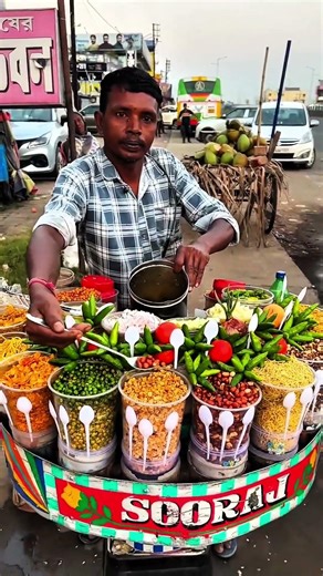 Jhal Muri Making with Amazing Street Style Decoration 🤤🔥 #shorts
