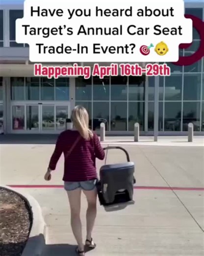 47K views · 780 reactions | Grab your old car seat because the Car Seat Trade-In event is here ❤️ Receive a 20% off coupon when you trade in an old car seat and redeem the savings towards select baby gear with Target Circle, now through April 29th. Learn more: https://tgt.biz/0r66zf : @thebabychick | Target | Facebook