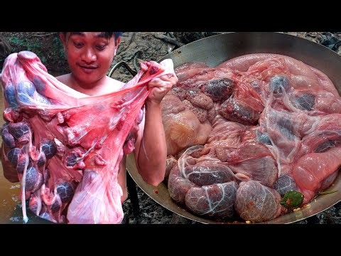 Healthy Soup With Cow's Placenta! Prepared In Wilderness