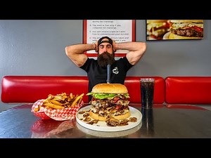 ONLY ONE PERSON HAS BEATEN THE BIGGEST BURGER AT IDAHO'S FAMOUS MAN V. FOOD DINER! | BeardMeatsFood