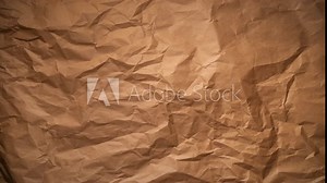 Brown, crumpled paper stop motion animation background