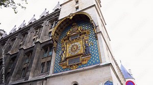 Clock of the Conciergerie in the Clock Tower - First public clock of Paris - French National Heritage