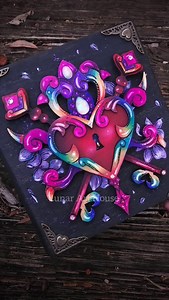 1.2K views · 462 reactions |  A rainbow Heart Hidden Key box I finished this week, shipping out to the UK  sold Site restock is tomorrow at 3pm CST on our owl, death moth and Snake Hidden Key Journals and Hidden Key Boxes. Just a handful of each. #hiddenkeybox #hiddenkeyjournal #rainbow | Lunar Art House | Facebook