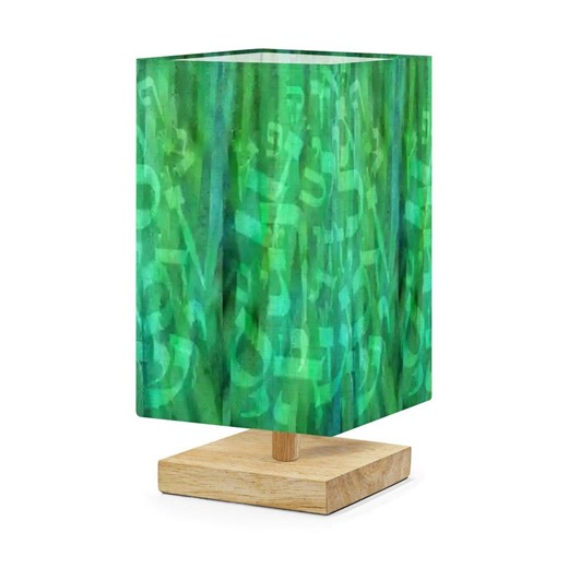 Green Hebrew Letters Design Square Table Lamp - Etsy