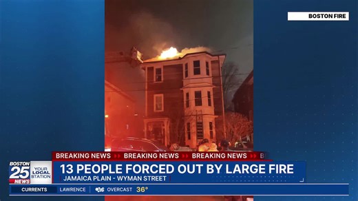 Ceiling collapses, firefighters injured while battling fire in Jamaica Plain