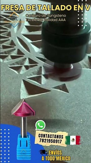 🛠️ Fresa para tallado en V - FCV02 #herramientascnc #routercnc #cncmexico