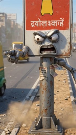 "Sadak ka Gussa 😡 | Khamba ki Warning Re! ⚠️ #RoadSafety #ViralVideo #Shorts #DesiContent