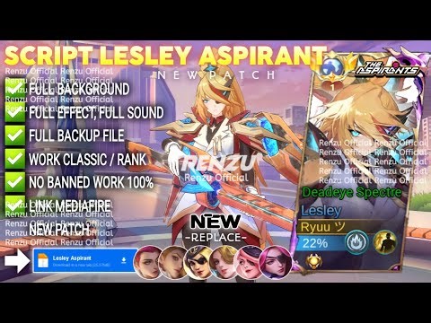 Script Skin Lesley Aspirant - Deadeye Spectre No Password | Full Effect Voice | Patch Terbaru