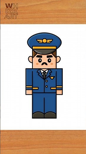 Easy Pilot Drawing Tutorial with Shapes | Minecraft Art Style