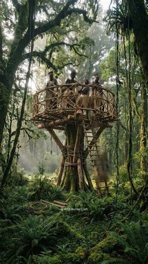 “From Empty Jungle to Treehouse in 16 Seconds 🌿 | Ancient Tribe Survival Build”