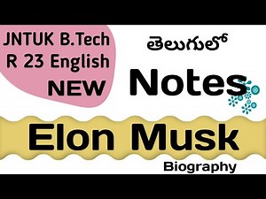 Elon Musk Notes in Telugu I JNTUK BTech R23 Engineering English