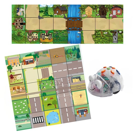 TTS Blue-Bot Bluetooth Coding Robot See & Say Version with 2 Activity Floor Playmats - STEM Education Classroom Teaching & Learning Rechargeable Programmable Robotics for Kids