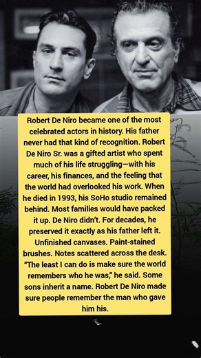 Robert De Niro Refused to Let His Father Be Forgotten | A Powerful Story of Love & Legacy