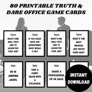 Office Truth or Dare Cards | Printable Team Building Game (Instant Download PDF)