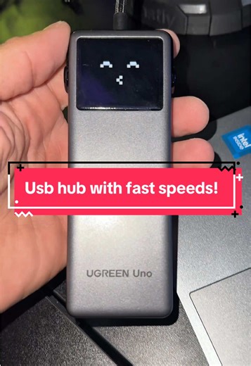 Usb hub has fast speeds, and extra ports like HDMI and usbc! And it’s got a face! ^-^ #usbhub #pcsetup #tiktokshopholidayhaul #ugreen #tiktokshopcreatorpicks