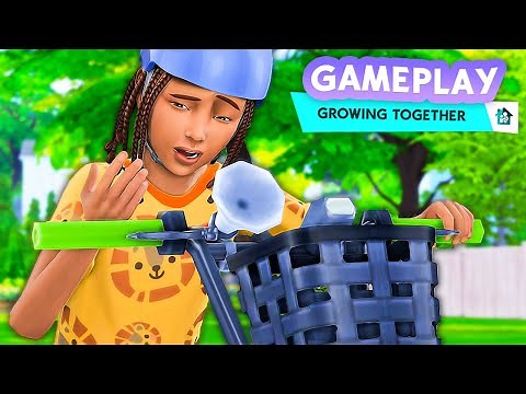 learning to ride a bike! | sims 4 growing together gameplay #3