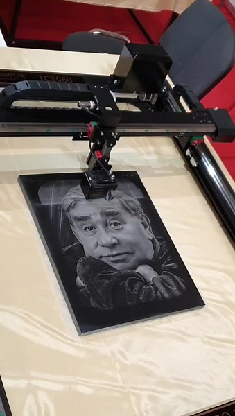 Engraver for Stone Mirtels Application: engraving headstone, memorials #engravingmachine #granite #stoneworkshop #mirtels