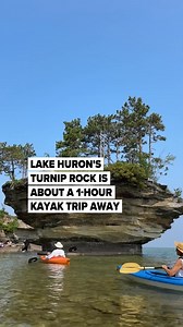 🔗:https://l.mlive.com/qcxyuq If you're in Port Austin, MI, don’t miss the chance to kayak out to Turnip Rock. 4 hours is plenty of time to paddle out, swim in crystal-clear waters, snap some photos, and cruise back. (Kaytie Boomer | MLive) | MLive.com
