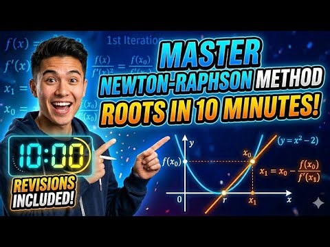 Newton Raphson Method (NR Method) Easy Explanation | Step by Step with Example root of x^2+ 4sinx.