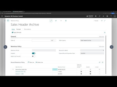Business Central short video: To automatically delete sales archived versions (No customization)