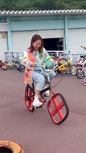 A bicycle with square wheels?? We laughed and laughed at all the most ridiculous and creative bicycles in this bicycle theme park in Japan!! 🚲 We also loved the bouncy hill sliding down a loooong slide controlled by gloved hands cycling round the elevated track! For more hidden gems in Japan, dm @irene_sohst for more 🥰 #playground #bicycle #japan #travelwithireneso #アイリーンソウ旅行 | Tay Kewei 鄭可為