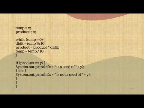 Seed number program in Java