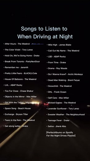 Late Night Drive Songs Playlist