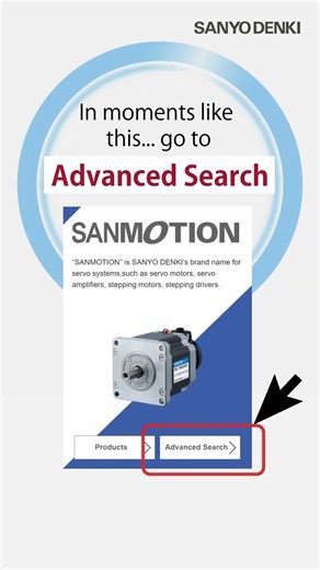 Looking for a motor? “Advanced Search” on product site